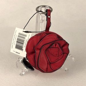 🔴FINAL PRICE Vera Bradley Red Leather Rose Bag Charm Co…